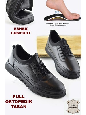 Ispartalılar 220 Tam Ortopedik Taban Hakiki Deri Erkek Ayakkabı Kauçuk Taban Mevsimlik Ayakkabı