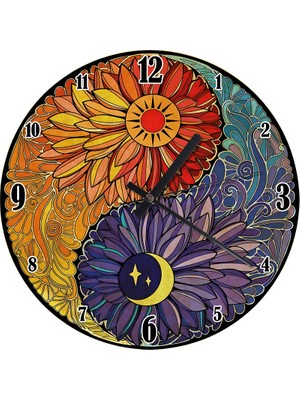 Ekart Çiçekler Sessiz Duvar Saati