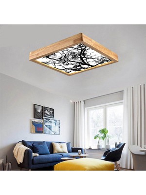 Wood Design World Ahşap Çerçeve Tavan LED Avize ( Yeni )