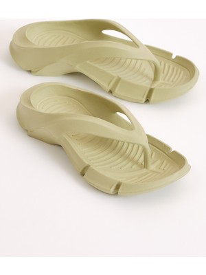 Tonny Black Kadın Yeşil Kalın Tabanlı Parmak Arası Eva Terlik