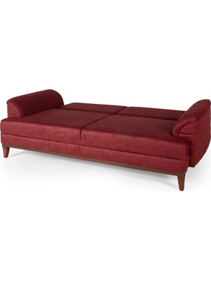 Perla Sofa Madrid Üçlü Yataklı Koltuk Bora Bordo