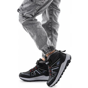 Kiko Kids Termo Taban Cırtlı Erkek Çocuk Spor Bot Ayakkabı 300 Siyah - Beyaz