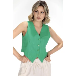 Düğmeli Filota Detaylı Yelek