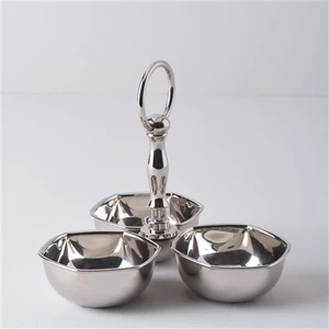 Wawe 10 x 10 x 15 cm 3'lü Kase Gümüş