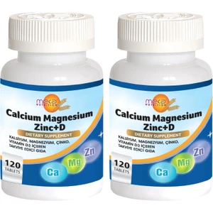 Meka Nutrition Kalsiyum Magnezyum Çinko D Vitamini 2 x 120 Tablet