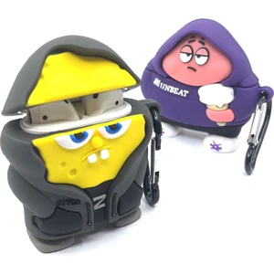 Zen AI Airpods 1/2. Nesil Uyumlu Sevilen Çizgi Karakter Sponge Bob Hoodie Tasarımlı Hediye Kılıf