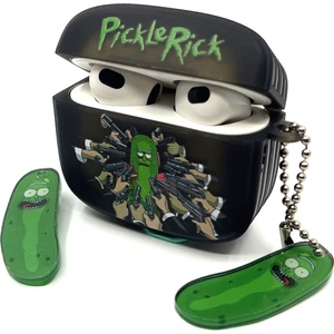 Zen AI Airpods 3. Nesil Uyumlu Sevilen Fantastik Karakter Rick Pickle Black Hediye Kılıf