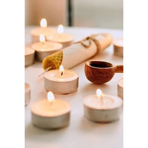 Tinky Winky Tealight Mum - Beyaz Küçük Yuvarlak Yer ve Masa Mumu 20 Adet