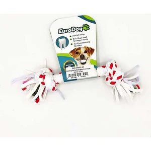 Iki Düğümlü Ince Diş Kaşıma Ipi Köpek Oyuncağı Beyaz/kırmızı 15 cm