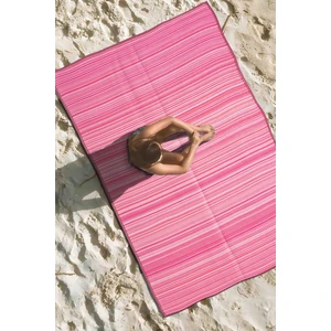 Katlanabilir Pembe Plaj Kamp Piknik Bahçe Balkon Teras Hasır Halı Mat Savan Kilim Karavan Halısı 180x270