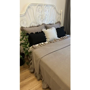 Decamor Home Fırfırlı Gri Yatak Örtüsü Takımı Çift Kişilik