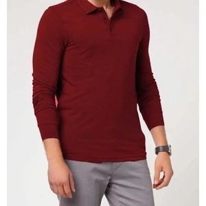 Polo Yaka Uzun Kollu Pamuklu Uzun Kol Polo Yakalı  T-Shirt