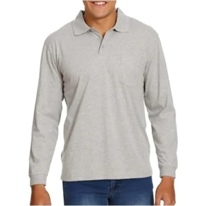 Polo Yaka Uzun Kollu Pamuklu Uzun Kol Polo Yakalı  T-Shirt