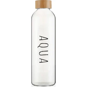 The Mia Bambu Kapaklı Borosilikat Cam Su Şişesi 600 ml