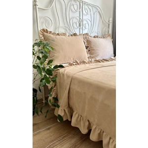 Decamor Home Fırfırlı Bej  Yatak Örtüsü Çift Kişilik