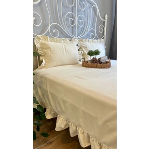 Decamor Home Fırfırlı Ekru Yatak Örtüsü Çift Kişilik
