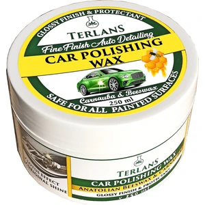 TERLANS UV Korumalı Araç Parlatıcı ve Koruyucu Vaks, 250 ml + Mikrofiber Bez Fine Finish Auto Detailing