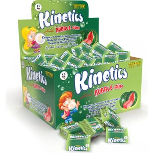 Kınetıcs Bubble Gum Tekli Sakız Tattolu Karpuz (3.5g) Şekerli Sakız -100 Adet