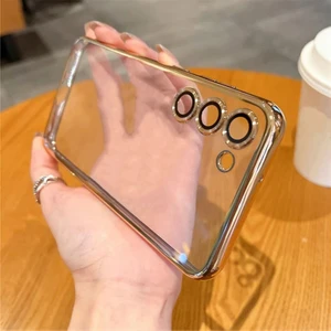 Galaxy S22 Kılıf 3D Kamera ve Lens Mercek Korumalı Ultra Lüks Razer Plating Case