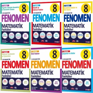 Fenomen Yayınları Fenomen 8.sınıf Matematik 1. 2. 3. 4. 5. ve 6.fasikül Konu Özetli Soru Bankası