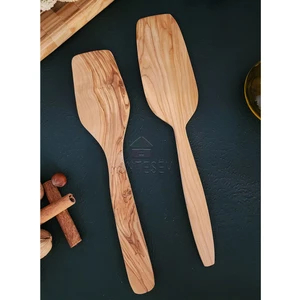 Zeytin Ağacı Ahşap Tahta Kaşık Spatula Seti 2 Parça