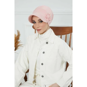 Aisha's Design Siperlikli Çiçek Aksesuarlı Şapka Bone,b-72