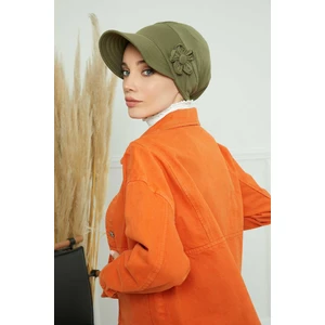 Aisha's Design Siperlikli Çiçek Aksesuarlı Şapka Bone,b-72