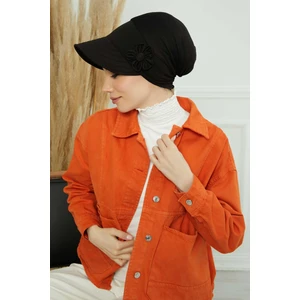Aisha's Design Siperlikli Çiçek Aksesuarlı Şapka Bone,b-72