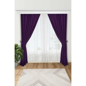 Aisha's Design Çiçek Aksesuarlı Fon Perde Çift Kenar,pr-3