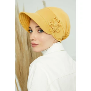Aisha's Design Siperlikli Çiçek Aksesuarlı Şapka Bone,b-72