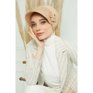 Aisha's Design Siperlikli Çiçek Aksesuarlı Şapka Bone,b-72