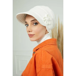 Aisha's Design Siperlikli Çiçek Aksesuarlı Şapka Bone,b-72