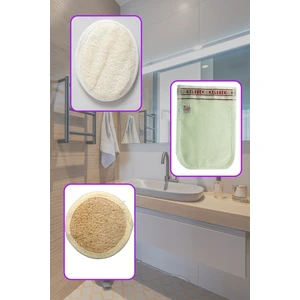 Kabâk Lifi %100 Doğal Vücut İçin + Yüz Kabak Lifi + Kelebek Kese Kalın 3 Adet Lif Seti