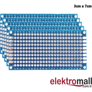 3X7CM Mavi Çift Taraflı Prototip Pcb Kartı 22402A-17