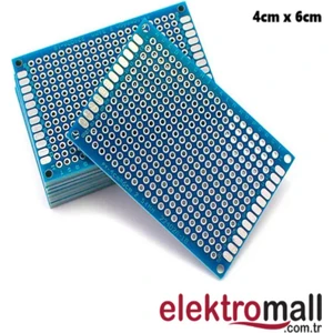 4X6CM Mavi Çift Taraflı Prototip Pcb Kartı 22402A-18