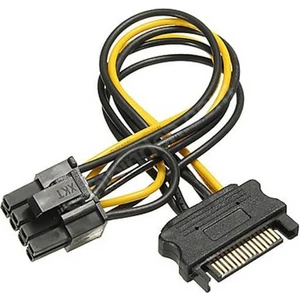 Sata To 6+2 Pin 8 Pin Ekran Kartı Power Çevirici Kablo - 6 Pin 8 Pin Güç Kablosu - 20CM