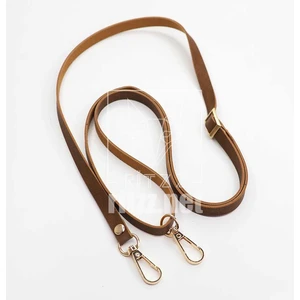 Ayarlanabilir Çanta Sapı Suni Deri 10MM - Gold Kancalı