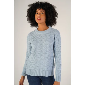 Trist Star Kadın Mavi Saç Yürütme Bisiklet Yaka Yün Kazak TRIST-6151