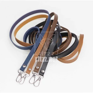 Ayarlanabilir Çanta Sapı Suni Deri 10MM - Gümüş Kancalı (Lacivert Deri)