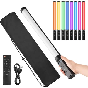 Rgb LED Tüp Işık,elde Taşınabilir Rgb Tüp Işık LED Video Işık Değnek 3200K-5500K Kısılabilir 9 Renkli Işık Efekti Vlog Canlı Akışı Için Uzaktan Kumandalı Ürün