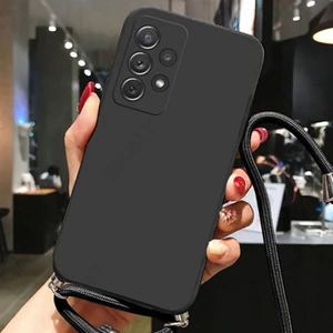 Tecno Spark Go 2023 ile Uyumlu Ipli Boyun Askılı Silikon Kılıf Dulcet Epiphany Kılıf Siyah