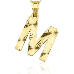 Fiyonk Kuyumculuk 14 Ayar Altın Mini Shine Kolye Ucu M Harfi