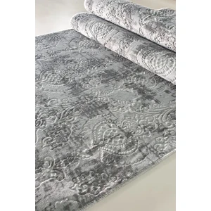 Babil Home Kaymaz Tabanlı Kesme Kabartmalı Salon Koridor Mutfak Hali Gri Yolluk Ymr Gri
