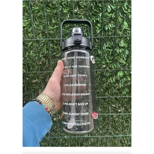 Şeffaf Motivasyon Matara 2000 ml Suluk Su Şişesi