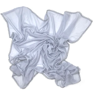 Naz İpek Kenarları Oyalı Pamuklu Yazma 100X100CM Eşarp