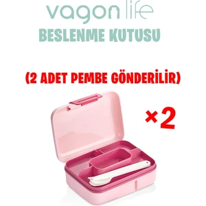 Beslenme Kutusu 2 Katlı Çatal,bıçak,kaşık Setli