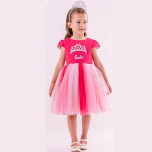 Eray Kids Barbie Iki Renkli Etekli Taçlı Elbise
