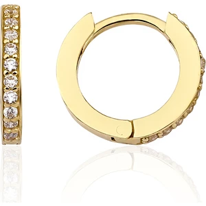 Fiyonk Kuyumculuk 14 Ayar Altın Taşlı Halka Küpe Küçük Boy