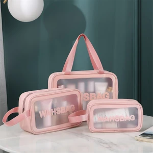 Yeni Şeffaf Kozmetik Çantası Altı Parçalı Pvc Yıkama (Yurt Dışından)