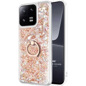 Xiaomi Mi 13 Pro Kılıf Glitter Liquid Holder Gold